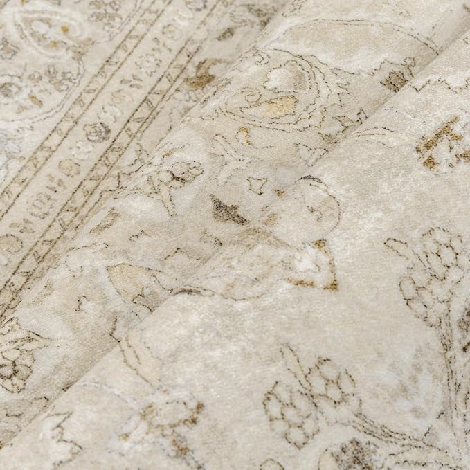 Brown 2x3 Area Rug Washable Vintage Small Carpet - Image 7