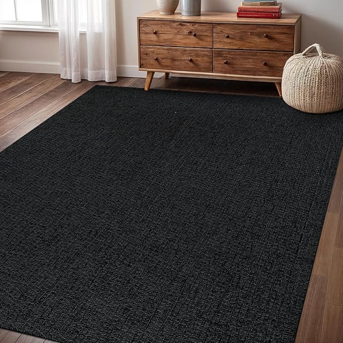 Easy Jute Rug 9x12 Indoor Outdoor Natural Rugs Solid Fiber Rug Woven Area Rug - Image 6