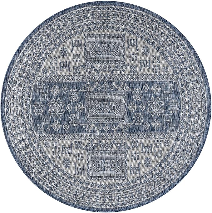Keen Home Design Terrace Outdoor Round Rug - 8ft Round Washable Indoor/Outdoor - Image 3