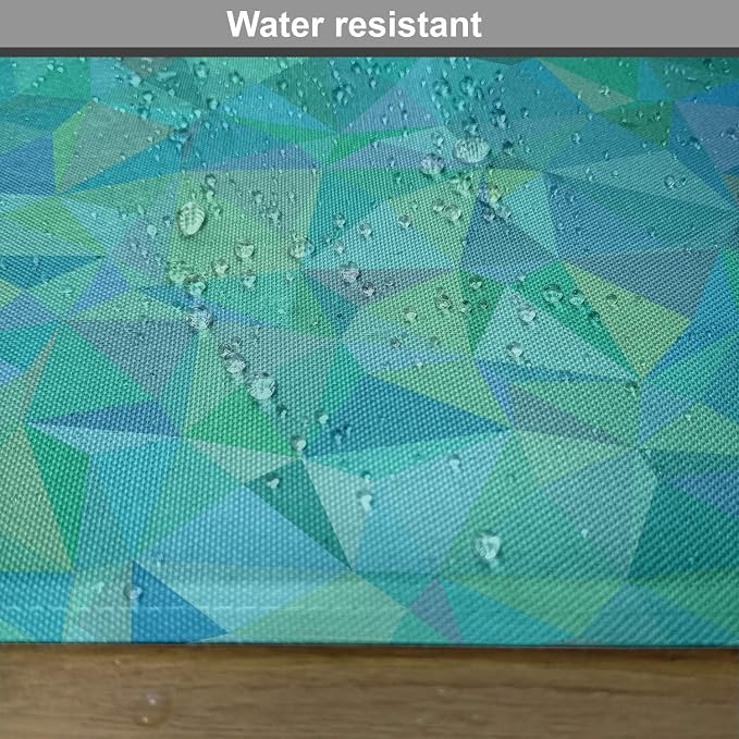 Ambesonne Teal Place Mats Set of 4, Abstract Irregular Triangle Mosaic Design - Image 6