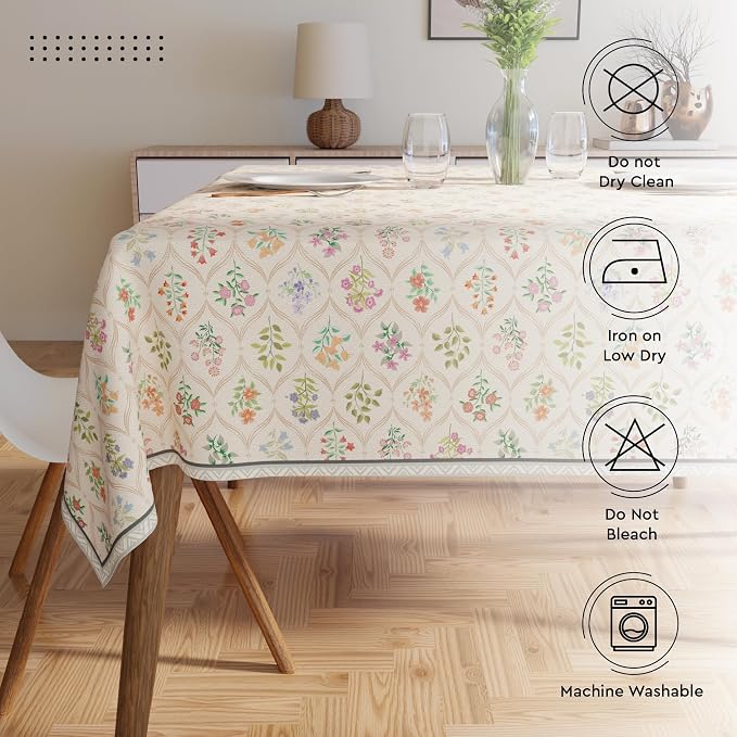 Encasa XO Rectangular 56"x94" Tablecloth | Water-Repellent Polyester Dining - Image 5
