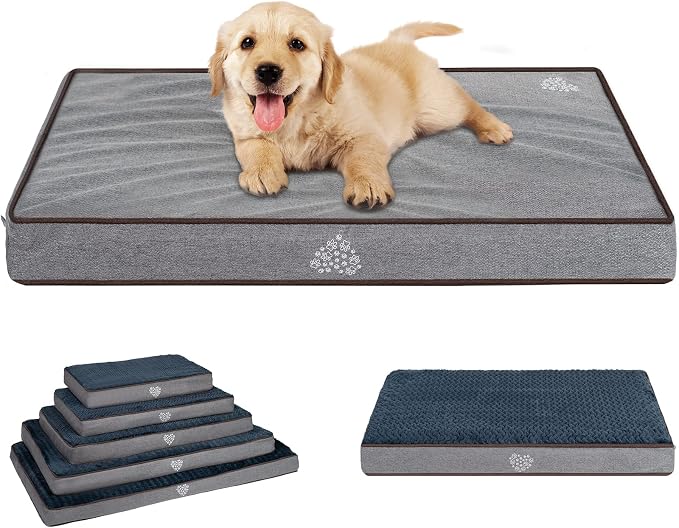 VANKEAN Dog Bed Soft Crate Pad Mat Reversible Cool & Warm, Washable Comfy by VANKEAN