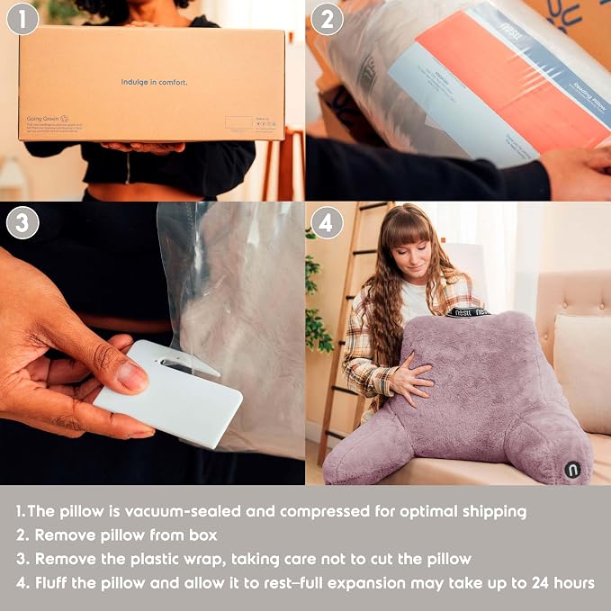 Nestl Fur Reading Pillow with Laptop Lap Desk, Stylish Back Pillow - Image 9