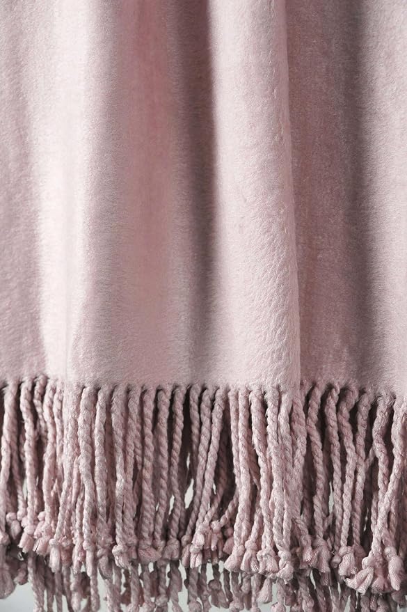 EP Mode Fringed Mulberry Silk Throw Blanket - Image 6