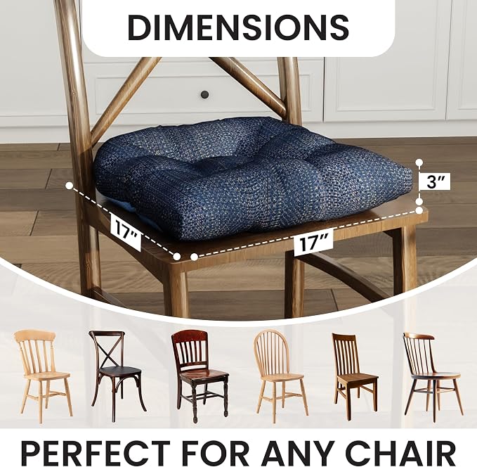 Klear Vu Gripper Overstuffed Universal Non-Slip Dining Chair Cushions - Image 3