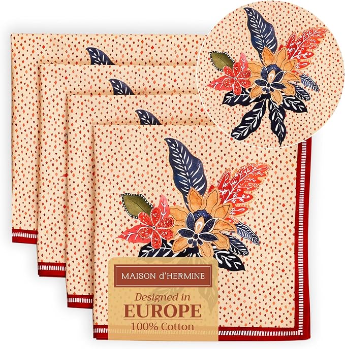 Maison d' Hermine Cloth Napkins Set of 4 100% Cotton by MaisondHermine