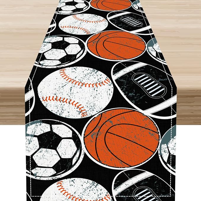 Sports Ball Table Runner by Unknown