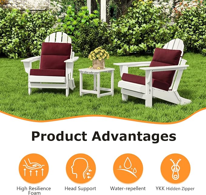 Sunbrella Outdoor High Back Chair Cushion Seat Pads, 44 x 21 Inch - Image 3