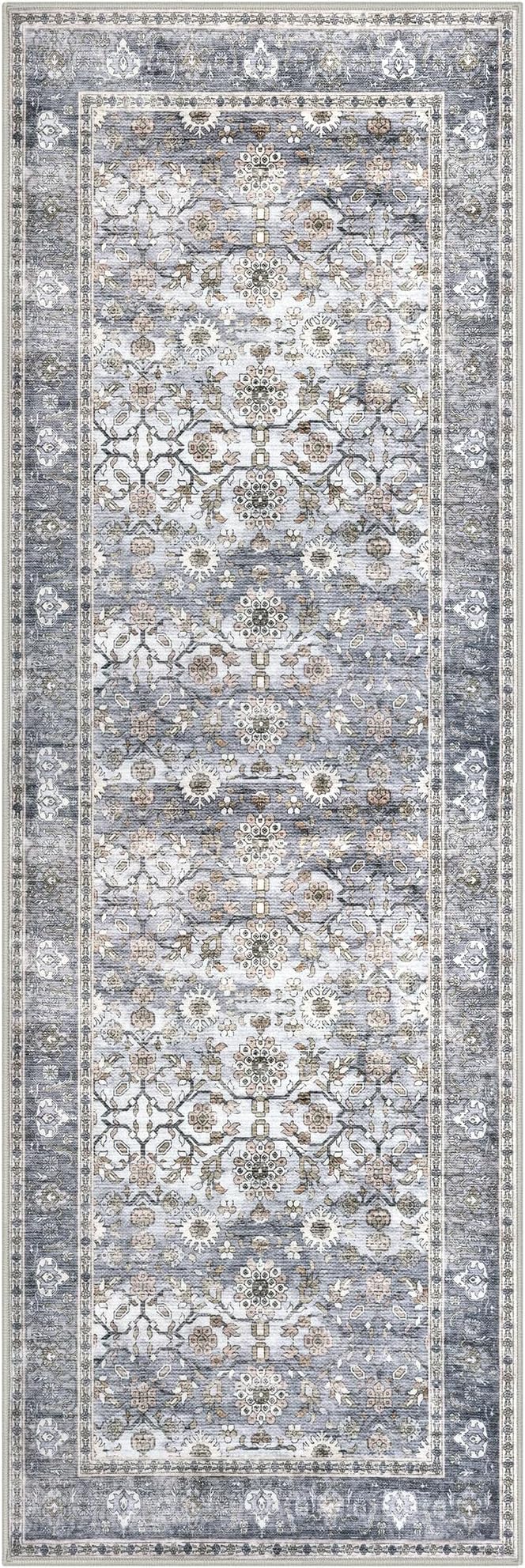 KUTA Vintage Floral Washable Hallway Runner, 2x6 Runners - Image 8