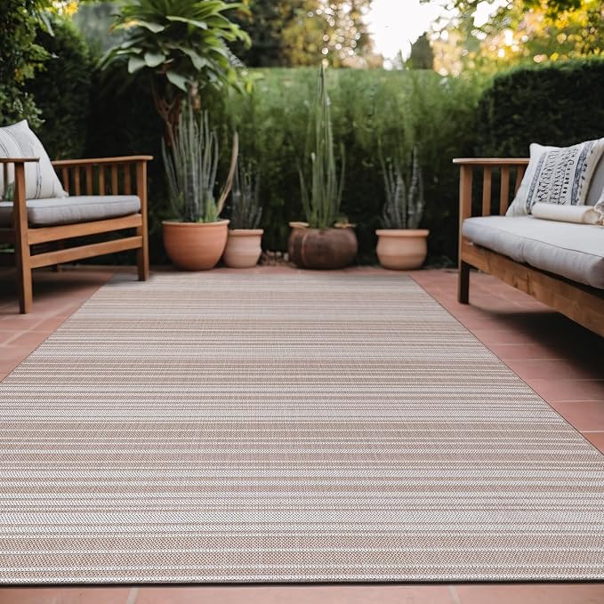 Stripe Outdoor Rug 6x9 Washable Outside Carpet by Unknown