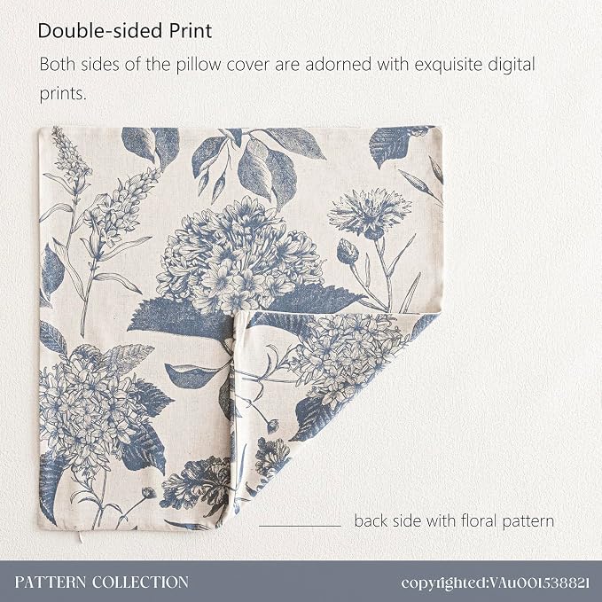 Foindtower Set of 2 Linen Floral Vintage Throw Pillow Covers Neutral Accent - Image 7