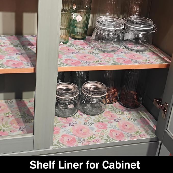 Peach Peony Shelf and Drawer Liner - Image 3
