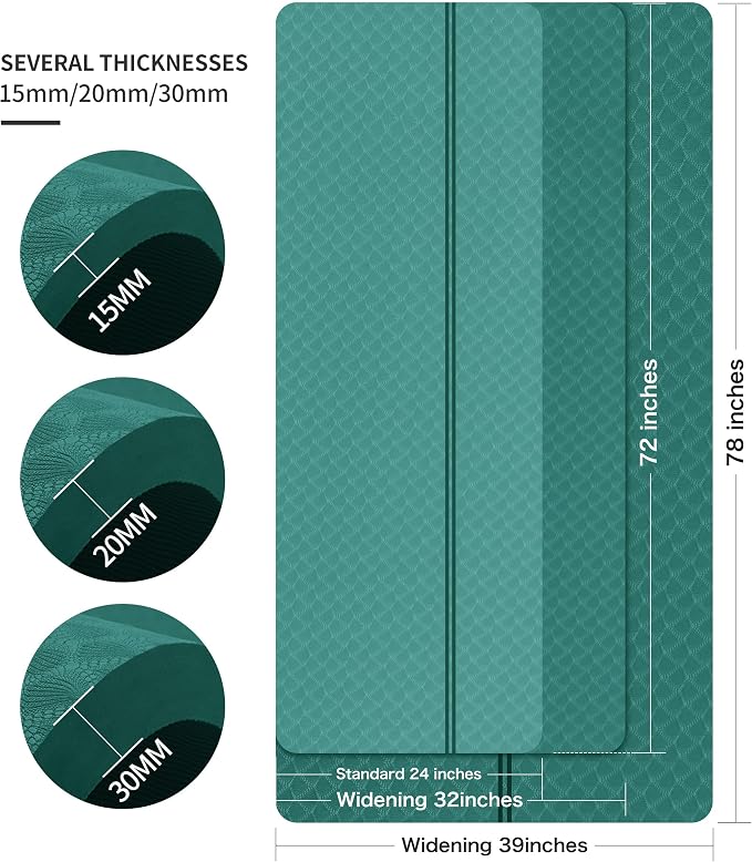nuveti Large Exercise Mat - 15mm/20mm/30mm Thick Yoga Mat | Workout Mat - Image 3