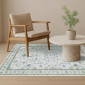 Blue and Green Washable Rugs for Living Room by HazoHaus