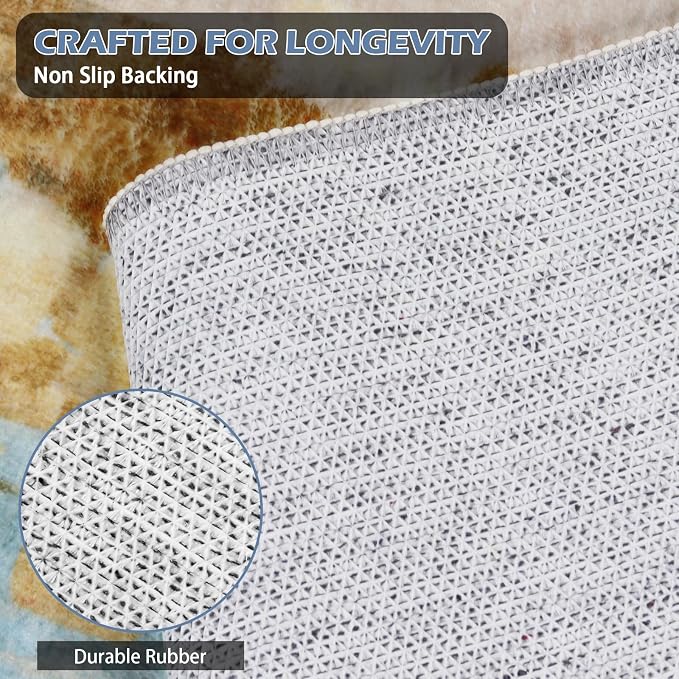 Runner Rug Washable 3x36 FT, Non Slip Rubber Backing Abstract Carpet, Soft Area - Image 4