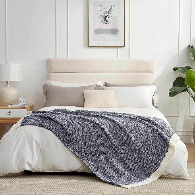 Snuggle Sac Heather Navy Oversized Twin-XL Size Blanket, Super Soft, 66x90 - Image 7