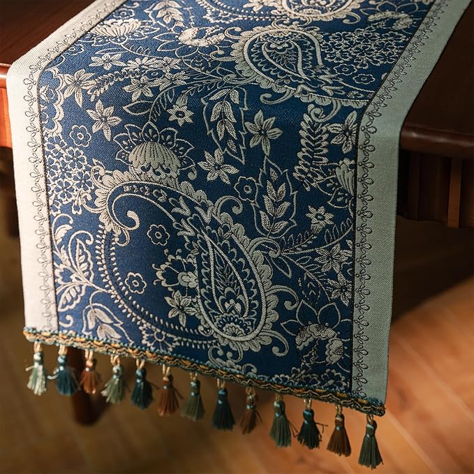 13×72 Inch Table Runner, Retro-Luxury Tassels Series - Image 8