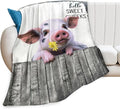 Funny Pig Farm Throw Blanket by citari
