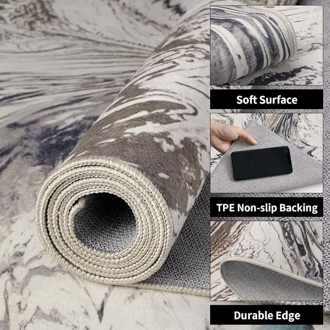 Ciicool Modern Abstract Area Rug 2x3 Washable Small Soft Entryway Rugs - Image 3