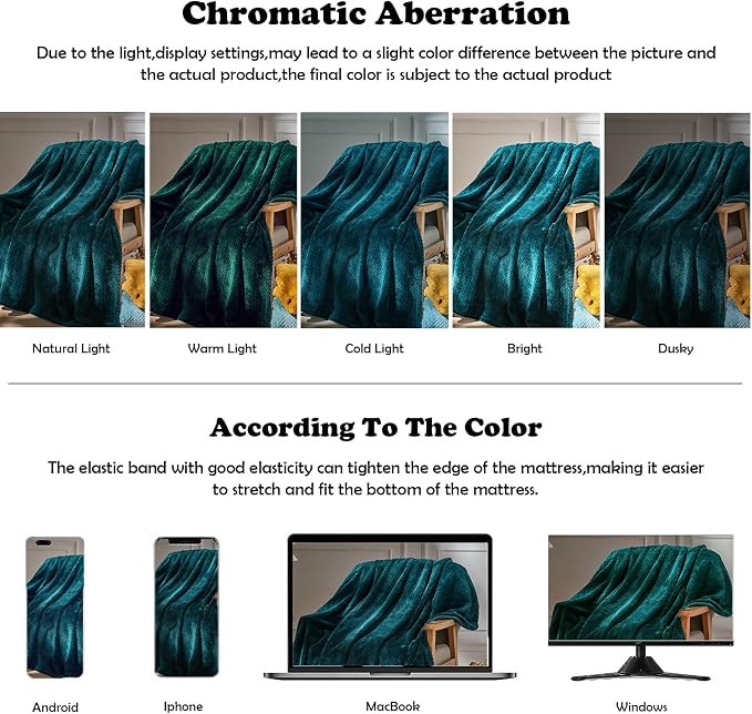 NEWCOSPLAY Super Soft Throw Blanket Dark Teal Premium Silky Flannel Fleece - Image 6