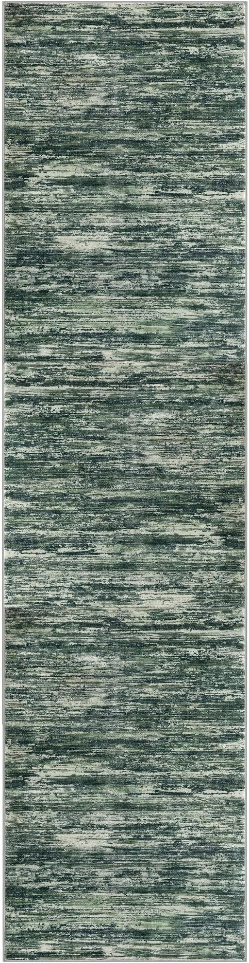 2x8 Modern Abstract Runner Rug for Hallways, Dark Green Super Soft Hallway - Image 8