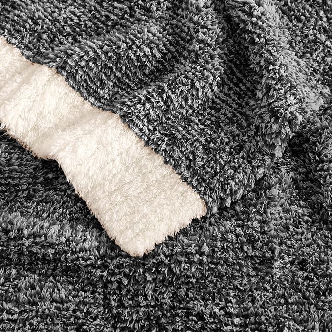 WRENSONGE Throw Blanket Cationic Dyeing Black Soft Cozy Fluffy Warm Hand Made - Image 8