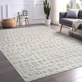 Beverly Rug Micro Loop Area Rug Gray/White 5x7 Abstract Modern Luxury Irregular by BeverlyRug