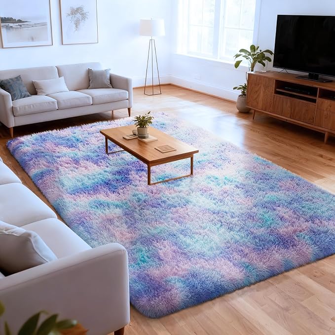 Ophanie Rainbow Purple Mermaid Rugs - Image 3