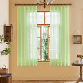 MAIHER Green Sheer Pinch Pleat Curtains 63 Inches Long by MAIHER