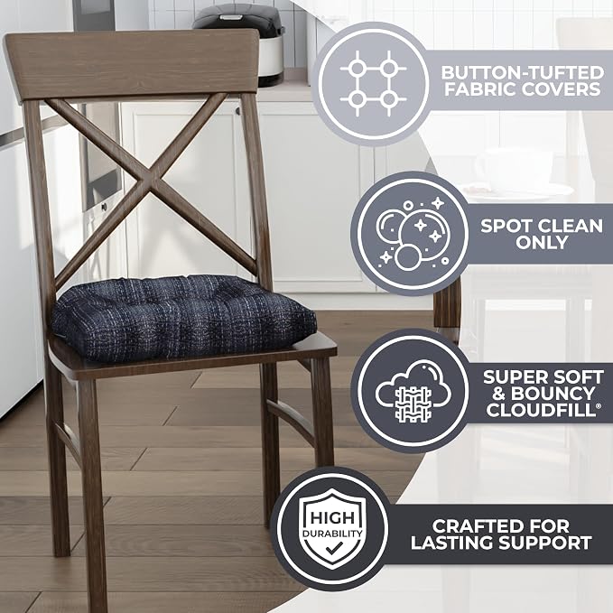 Klear Vu Gripper Overstuffed Universal Non-Slip Dining Chair Cushions - Image 2