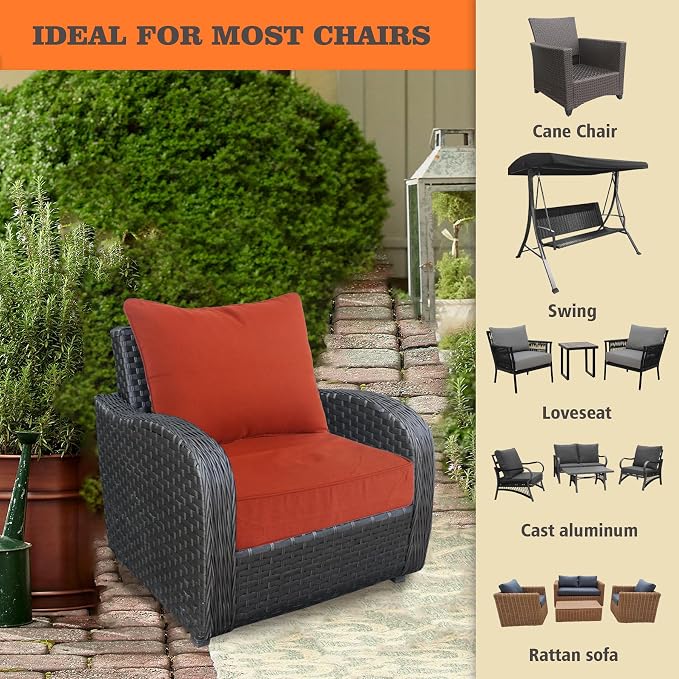 Goodgoods 24x24 inch Outdoor/Indoor Deep Seat Patio Cushions Set of 2 Resilient - Image 4