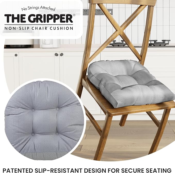 Klear Vu Gripper Overstuffed Universal Non-Slip Dining Chair Cushions - Image 5