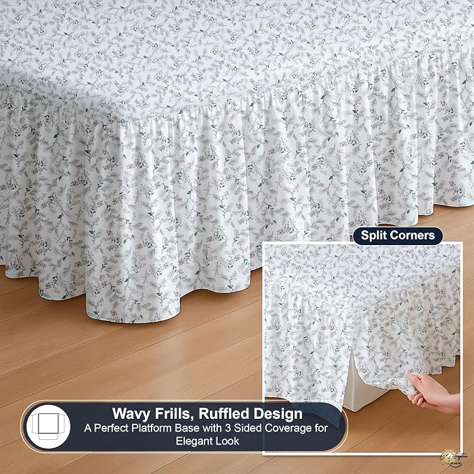 Cottington Lane Ruffled Bed Skirt Queen Size - Image 7