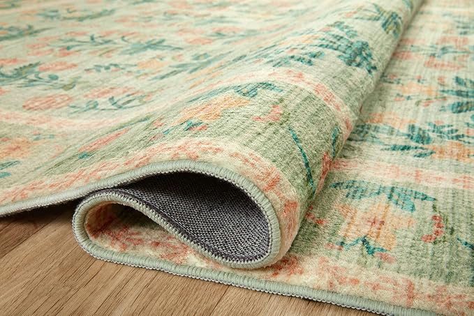 Loloi Rifle Paper Co. Eden Collection EDE-01 Mughal Rose Moss 2'-6" x 9'-6" - Image 4
