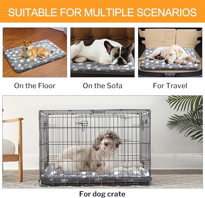 4 Pcs Washable Dog Bed Plush Orthopedic Outdoor Crate Mat - Image 4