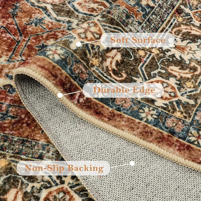 Lahome Oriental Hallway Runner Rug Non Slip, 2.5x8 Kitchen Washable Runner Soft - Image 7