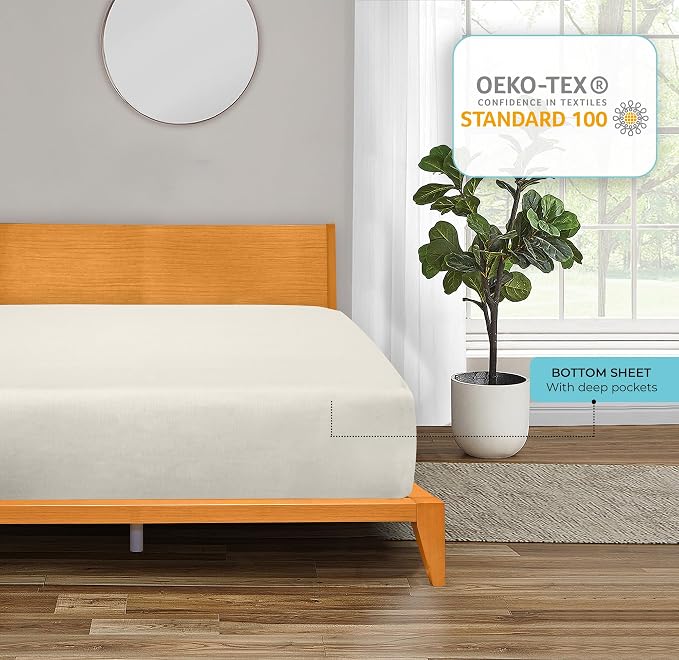 ROYALE LINENS 300 Thread Count 100% Long Staple Combed Cotton Fitted Sheet King - Image 6