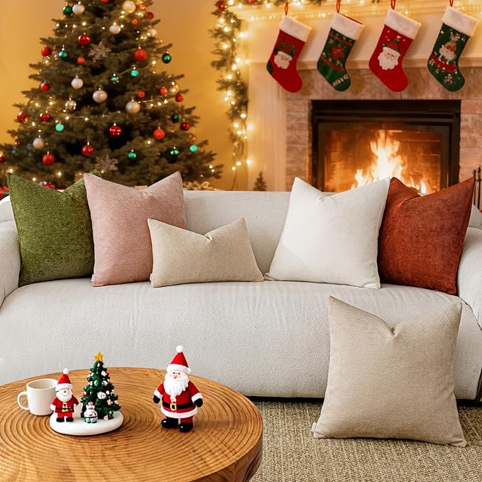 a moment Pack of 2 Christmas Decorative Chenille Throw Pillow Covers - Image 4