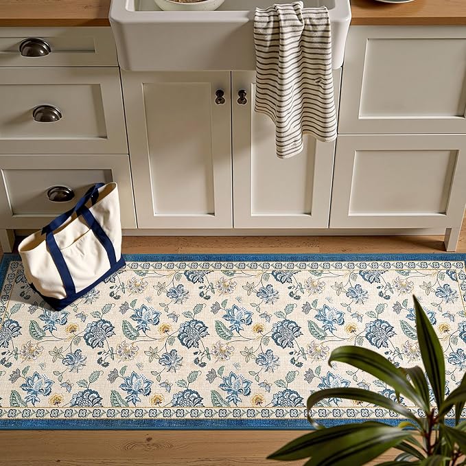jinchan Elora 2x5 Floral Runner Rug - Image 2