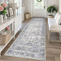 KUTA Vintage Washable Runner Rug, 2.6x10 Grey Blue Runners by KUTA