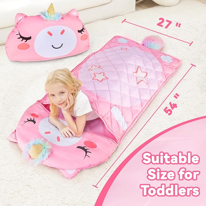 iPlay, iLearn Kid Sleeping Bag, Unicorn Slumber Sack, Toddler Girl Nap Mat - Image 6