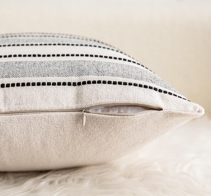 Decorative Boho Throw Pillow Covers, Farmhouse Textured Pillow Case, 22 x 22 - Image 6