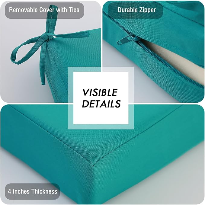 idee-home Outdoor Cushions for Patio Furniture, Outdoor Seat Cushion, - Image 7