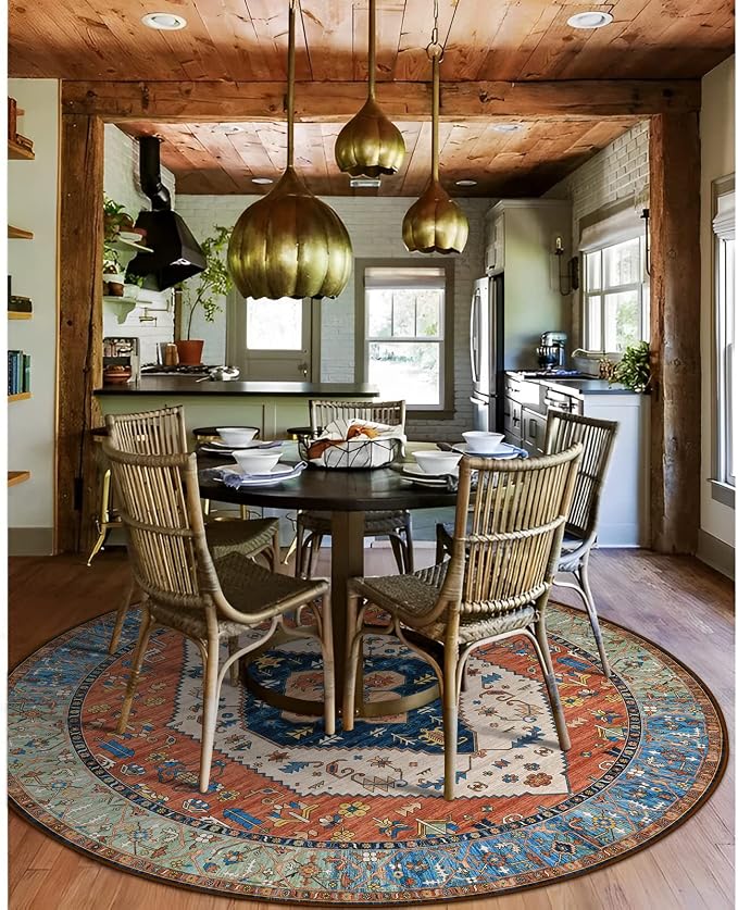 Lahome Ultra-Thin Round Rugs - 6ft Washable Round Area Rugs - Image 9