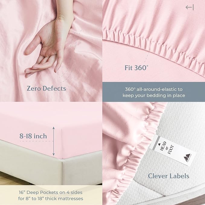 Mayfair Linen 100% Cotton Bed Sheets Queen Set - Image 6