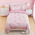 SANDJEST Bow Comforter Set Twin Size 68x86in by SANDJEST
