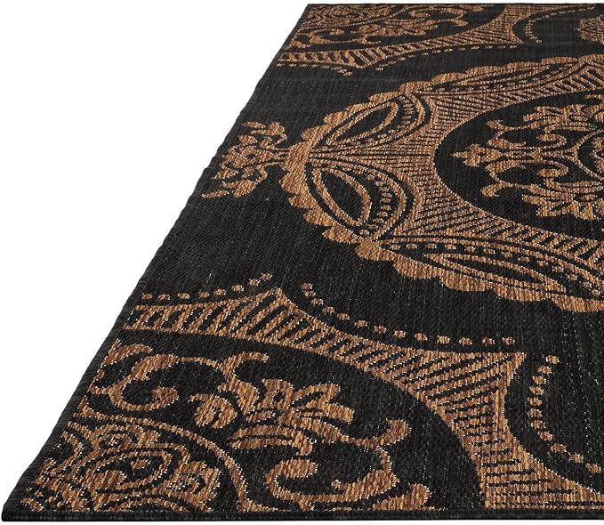 Medallion Outdoor Rug 8x10 Washable Outside Carpet - Image 5