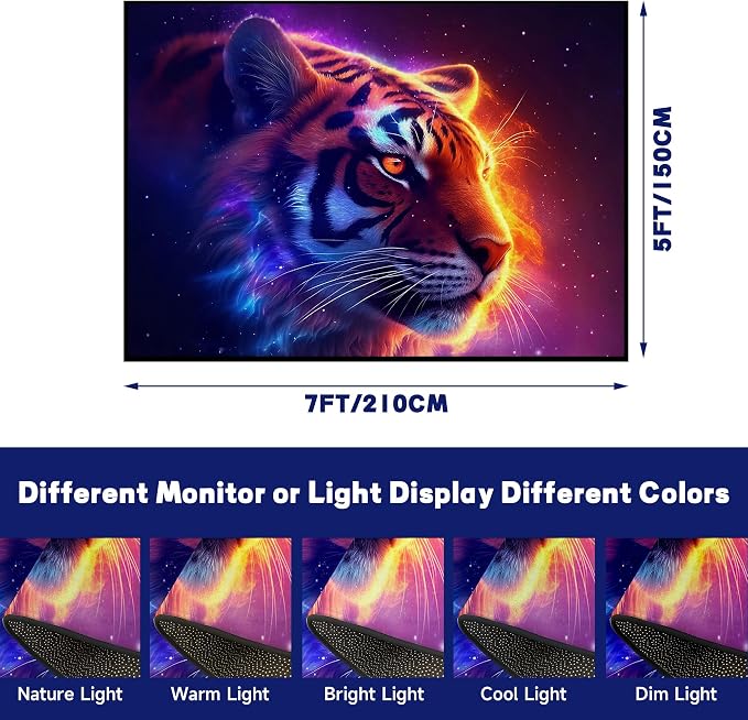 5' X 7' Galaxy Tiger Rug 3D Fierce Tigers Area Rugs - Image 2
