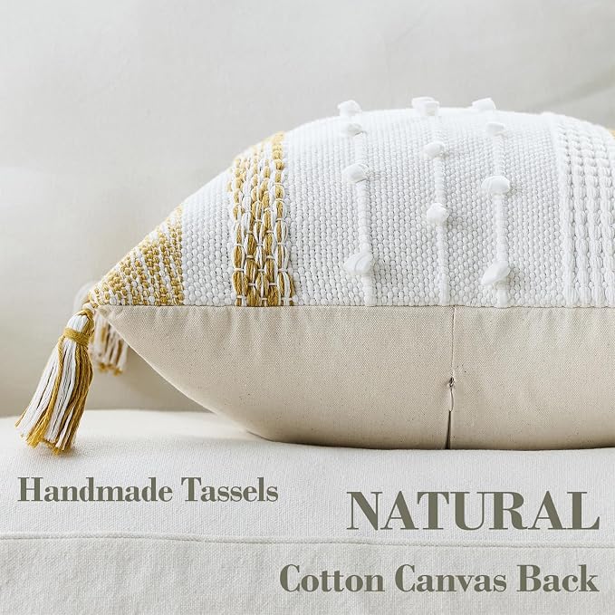 Boho Pillow Cover 18x18 Mustard Yellow - Image 4