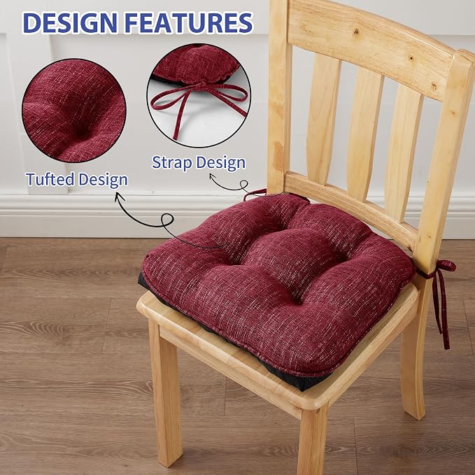 Chair Cushions for Dining Chairs Set of 6, Chair Pads - Image 4